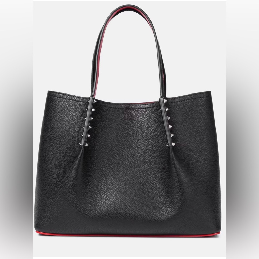 Christian Louboutin Black Leather Tote with Signature Red Trim